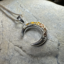 Load image into Gallery viewer, Tri-Color Crescent Moon Necklace
