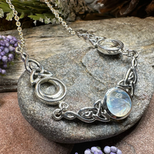 Load image into Gallery viewer, Celtic Triple Moon Necklace