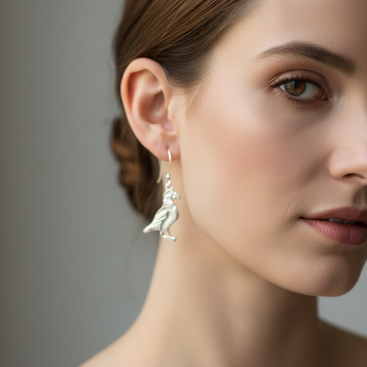 Orkney Puffin Earrings in Sterling Silver — view 2
