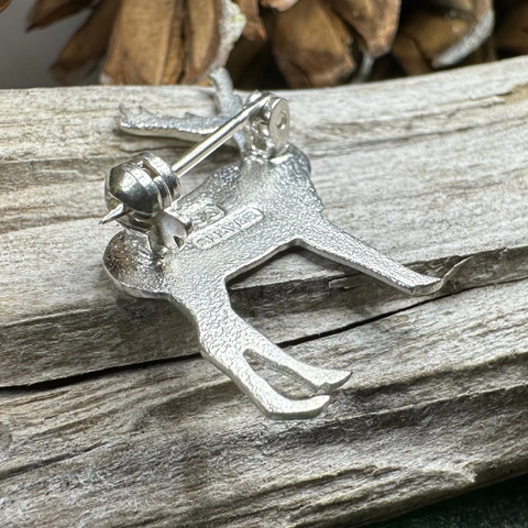 Load image into Gallery viewer, Sterling Silver Highland Stag Brooch - Handmade in Scotland