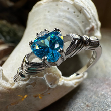 Load image into Gallery viewer, Topaz Claddagh Ring