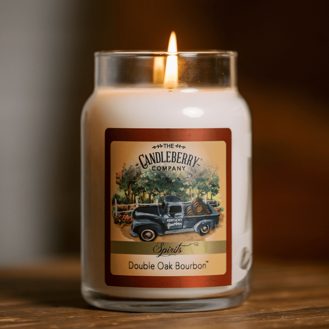 Hand-poured Spirits Double Oak Bourbon Large Jar Candle - Made in the U.S.A.