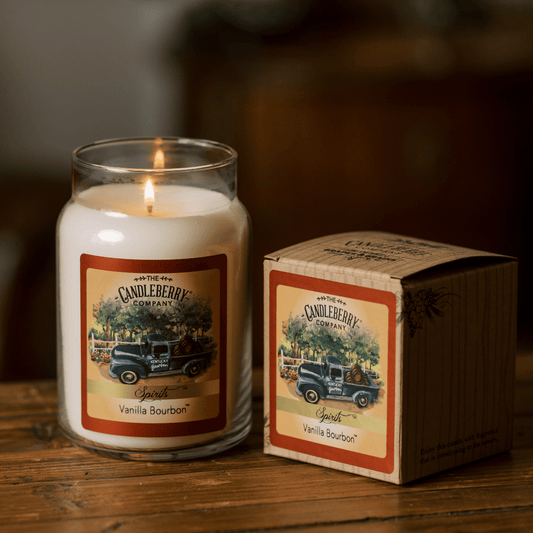 Hand-poured Spirits Vanilla Bourbon Large Jar Candle - Made in the U.S.A.