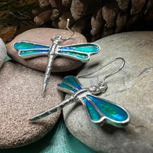 Load image into Gallery viewer, Blue Dragonfly Earrings