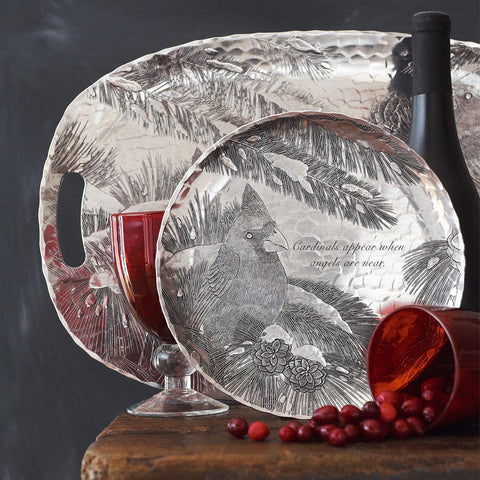 Load image into Gallery viewer, Winter Cardinal Round Plate