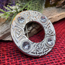 Load image into Gallery viewer, Crystal Celtic Knot Brooch
