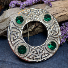 Load image into Gallery viewer, Crystal Celtic Knot Brooch