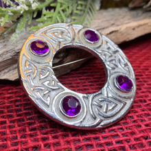 Load image into Gallery viewer, Crystal Celtic Knot Brooch