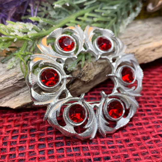 Crystal Celtic Thistle Brooch - Handmade in Scotland — view 9