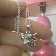 Load image into Gallery viewer, Highland Cow Thistle Necklace