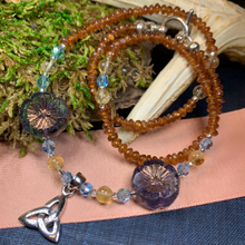 Load image into Gallery viewer, Wine & Roses Trinity Knot Necklace