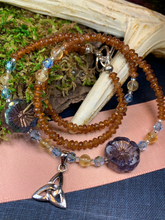 Load image into Gallery viewer, Wine & Roses Trinity Knot Necklace