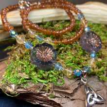 Load image into Gallery viewer, Wine & Roses Trinity Knot Necklace