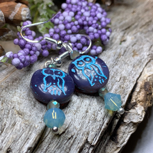 Load image into Gallery viewer, Mystical Blue Owl Earrings