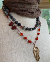 Load image into Gallery viewer, Golden Feather Long Necklace