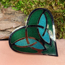 Load image into Gallery viewer, Enamel Celtic Heart Brooch