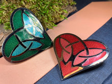 Load image into Gallery viewer, Enamel Celtic Heart Brooch