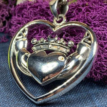 Load image into Gallery viewer, Celestial Moon Claddagh Necklace
