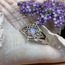 Load image into Gallery viewer, Celtic Starshine Moonstone Ring