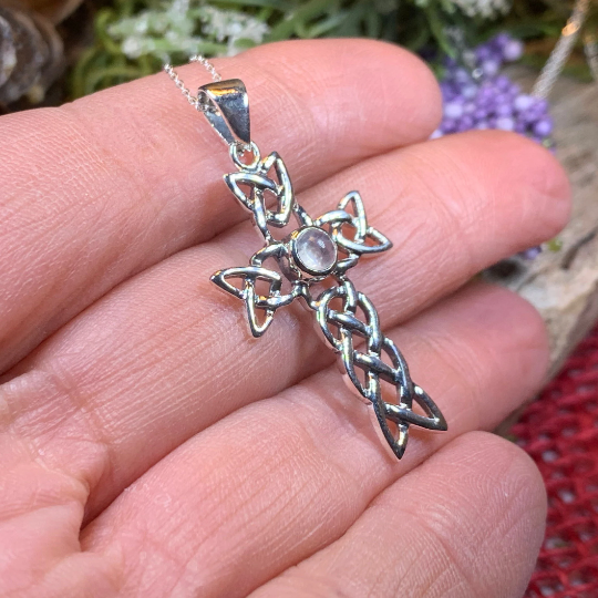 Kathleen Celtic Cross Necklace in Sterling Silver — view 15