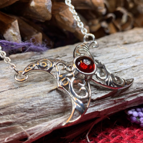 Load image into Gallery viewer, Morgana Celtic Moon Necklace in Sterling Silver
