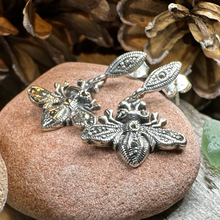 Load image into Gallery viewer, Marcasite Bee Earrings