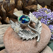 Load image into Gallery viewer, Pewter Heathergems Thistle Brooch