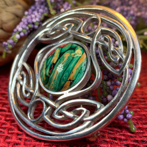 Load image into Gallery viewer, Heathergems Celtic Knot Brooch - Classic Scottish Jewelry