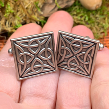 Load image into Gallery viewer, Square Trinity Knot Cuff Links
