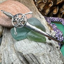 Load image into Gallery viewer, Trinity Knot Sword Kilt Pin