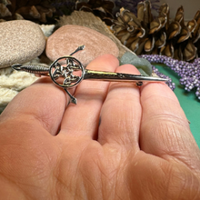 Load image into Gallery viewer, Trinity Knot Sword Kilt Pin