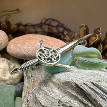 Load image into Gallery viewer, Trinity Knot Sword Kilt Pin