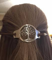 Load image into Gallery viewer, Tree of Life Hair Slide, Celtic Hair Barrette, Hair Jewelry, Shawl Pin, Celtic Tree, Celtic Barrette, Mom Gift, Friendship Gift