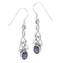 Load image into Gallery viewer, Celtic Trinity Knot Crystal Earrings