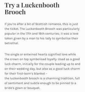 Luckenbooth Brooch, Scotland Jewelry, Bridal Pin, Mom Gift, Friendship Gift, Sister, Girlfriend Gift, Anniversary Gift, Scottish Bride Pin