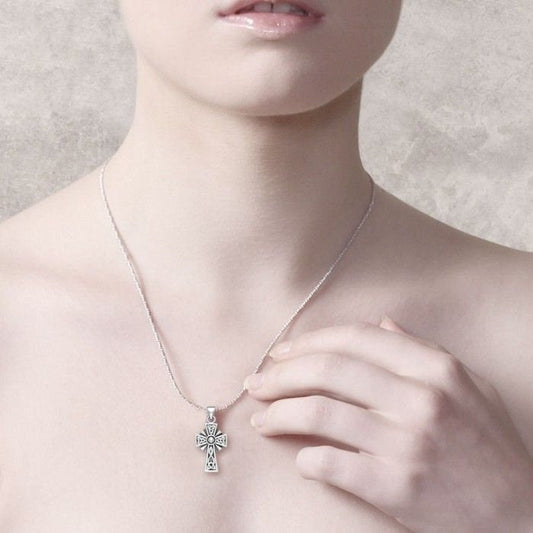 Janora Celtic Cross Necklace in Sterling Silver