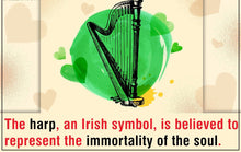 Load image into Gallery viewer, Harp Earrings, Celtic Jewelry, Ireland Jewelry, Irish Jewelry, Harp Jewelry, Clover Jewelry, Post Back Earrings, St. Patrick's Day, Mom Gift