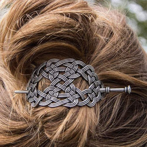 Load image into Gallery viewer, Pewter Celtic Knot Hair Slide for Women