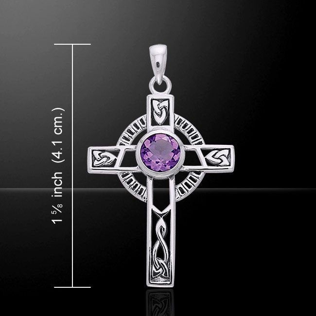 Lanis Celtic Cross Necklace in Sterling Silver — view 13