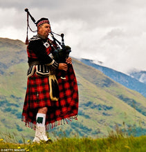 Load image into Gallery viewer, Bagpiper Brooch, Celtic Scatter Pin, Scotland Lapel Pin, Irish Jewelry, Dad Gift, Highland Dance Gift, Bagpipes Gift, Scotland Jewelry