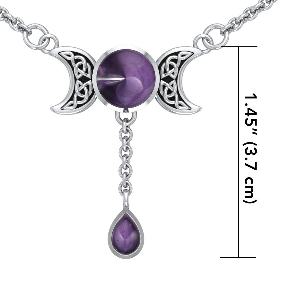 Celtic Moon Necklace in Sterling Silver — view 12