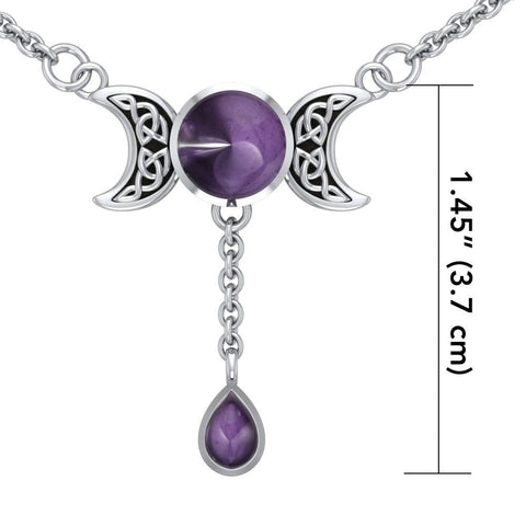 Load image into Gallery viewer, Celtic Moon Necklace in Sterling Silver