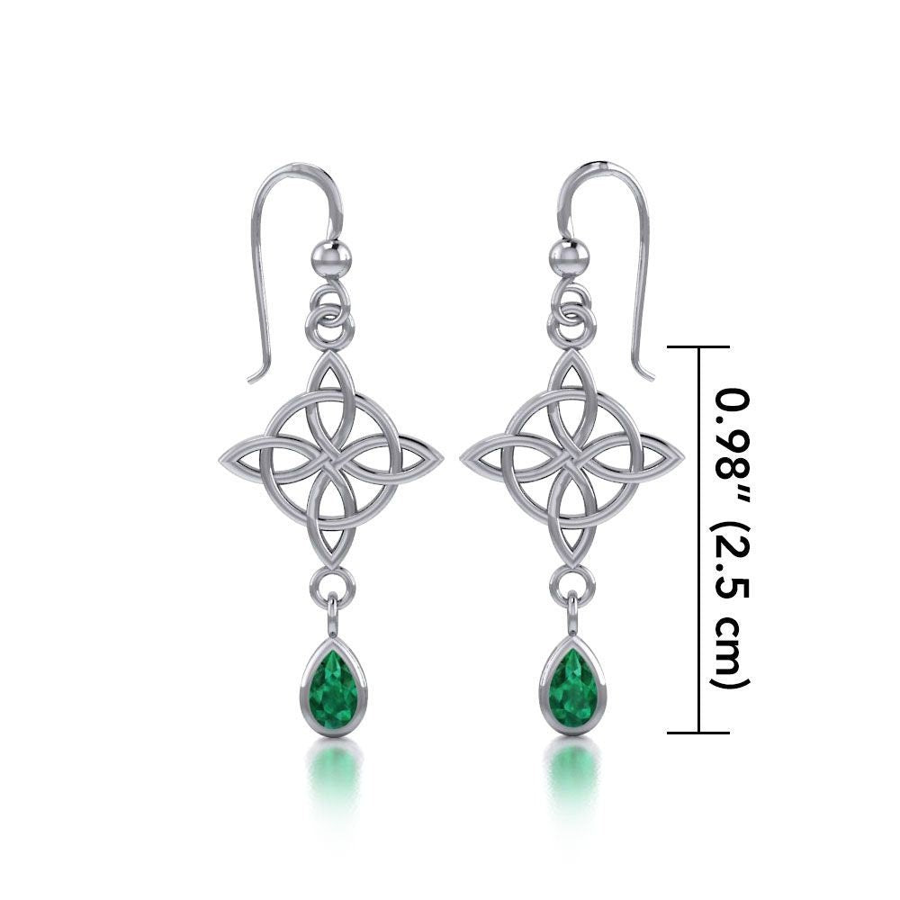 Quaternary Celtic Knot Earrings in Sterling Silver — view 12