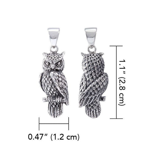 Load image into Gallery viewer, Watchful Owl Necklace in Sterling Silver
