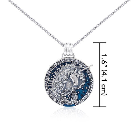 Load image into Gallery viewer, Celtic Unicorn Necklace in Sterling Silver