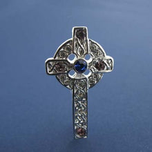 Load image into Gallery viewer, Celtic Cross Crystal Brooch