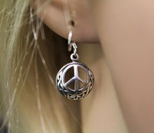 Load image into Gallery viewer, Celtic Peace Sign Earring, Celtic Jewelry, Irish Jewelry, Sister Gift, Girlfriend Gift, Graduation Gift, Wife Gift, Yoga Gift, Mom Gift