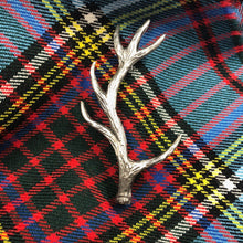 Load image into Gallery viewer, Antler Kilt Pin, Celtic Jewelry, Tartan Pin, Sword Pin, Groom Gift, Best Man Gift, Highland Bagpiper Gift, Pagan Jewelry, Scotland Jewelry
