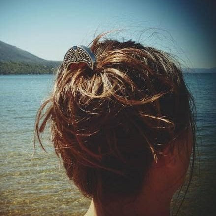 Load image into Gallery viewer, Celtic Knot Hair Stick, Celtic Barrette, Irish Jewelry, Pagan Jewelry, Friendship Gift, Wiccan Jewelry, Norse Jewelry, Hair Slide Barrette