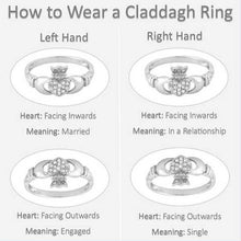 Load image into Gallery viewer, Claddagh Ring, Celtic Jewelry, Irish Jewelry, Celtic Knot Jewelry, Irish Ring, Irish Dance Gift, Anniversary Gift, Moonstone Engagement Ring
